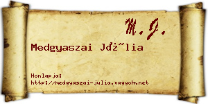 Medgyaszai Júlia névjegykártya
